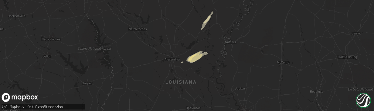 Hail map in Deville, LA on April 11, 2019