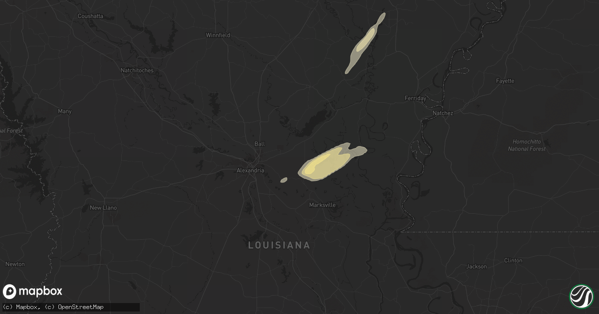 Hail map in Deville, LA on April 11, 2019