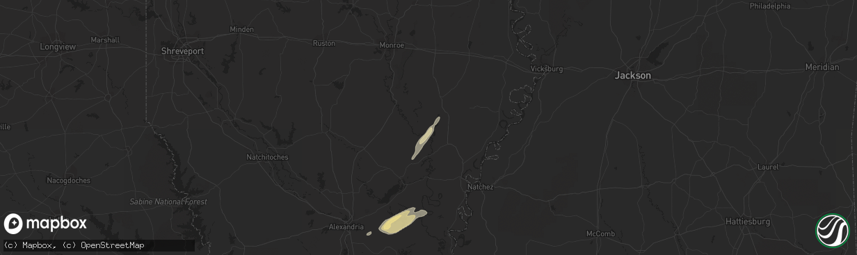 Hail map in Fort Necessity, LA on April 11, 2019