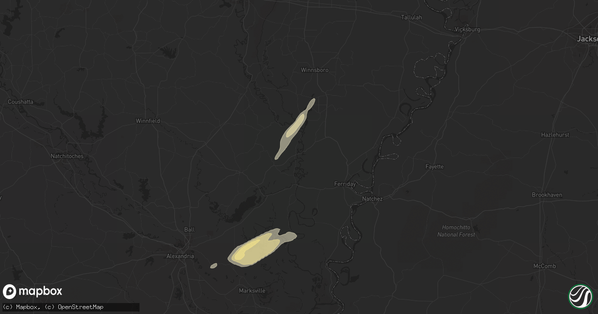 Hail map in Harrisonburg, LA on April 11, 2019