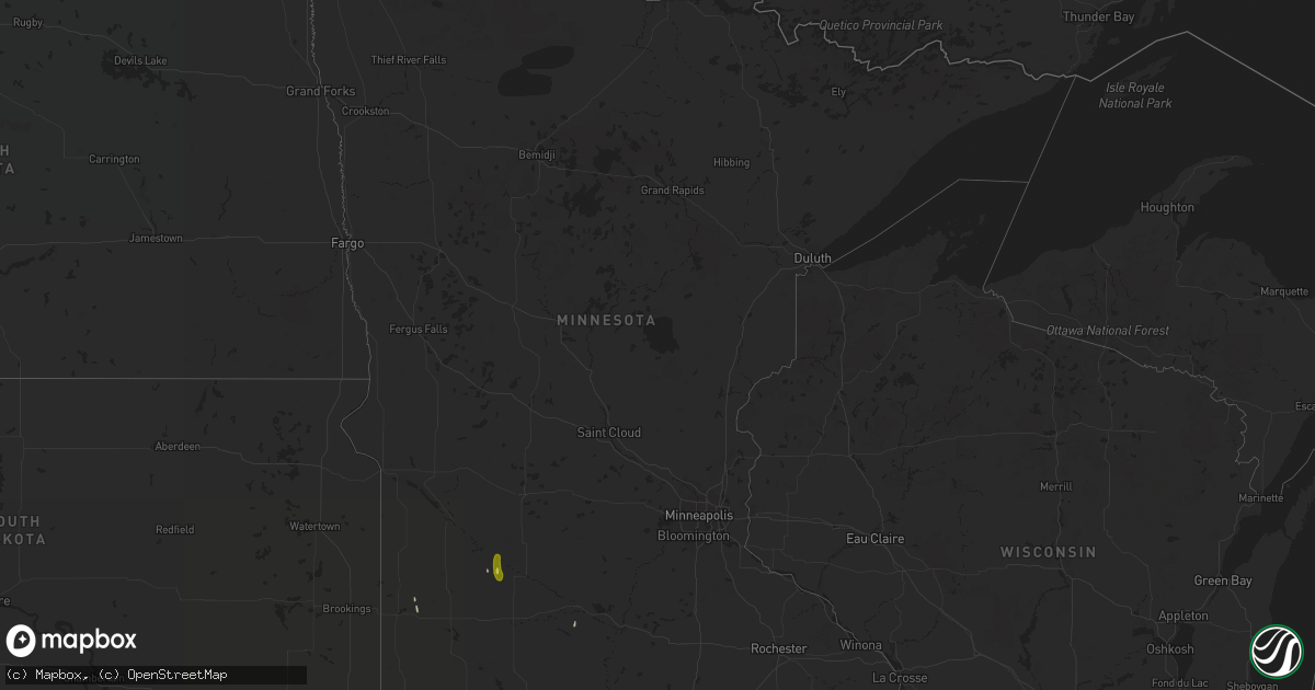 Hail map in Minnesota on April 11, 2019