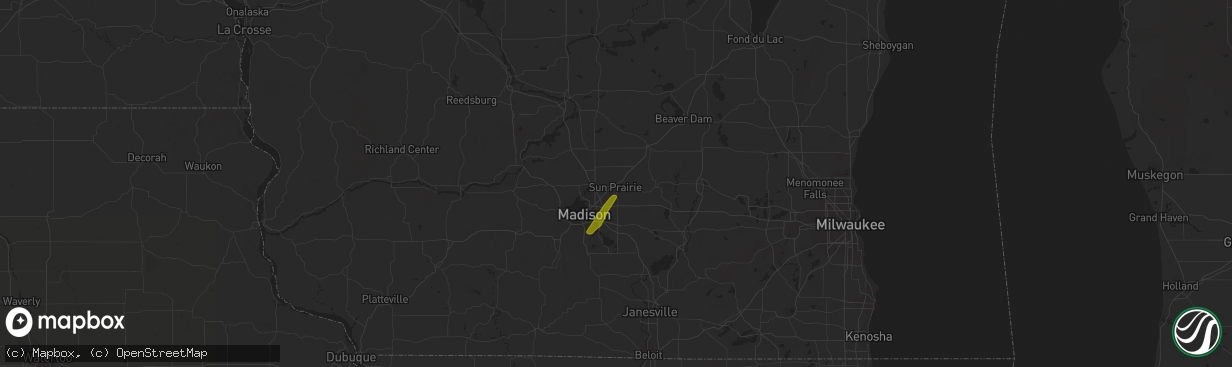 Hail map in Sun Prairie, WI on April 11, 2019