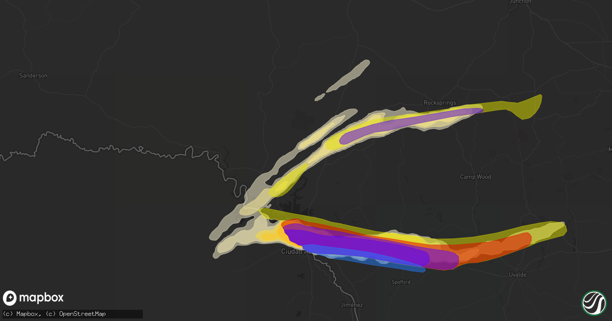 Hail map in Del Rio, TX on April 11, 2020