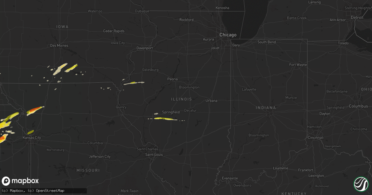 Hail map in Illinois on April 11, 2020