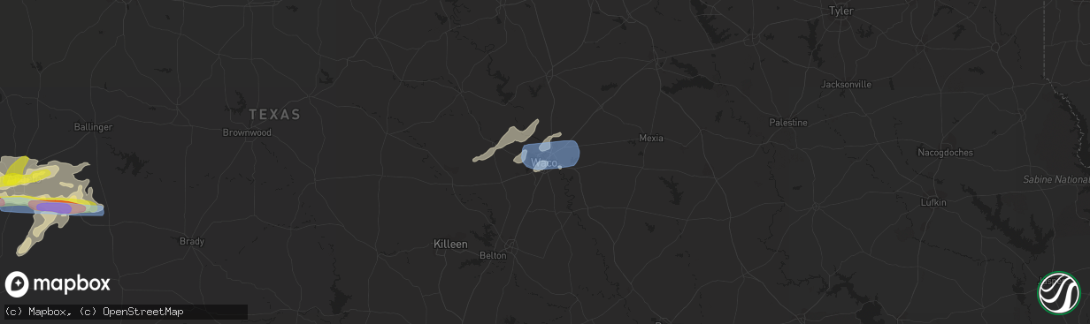 Hail map in Waco, TX on April 11, 2020