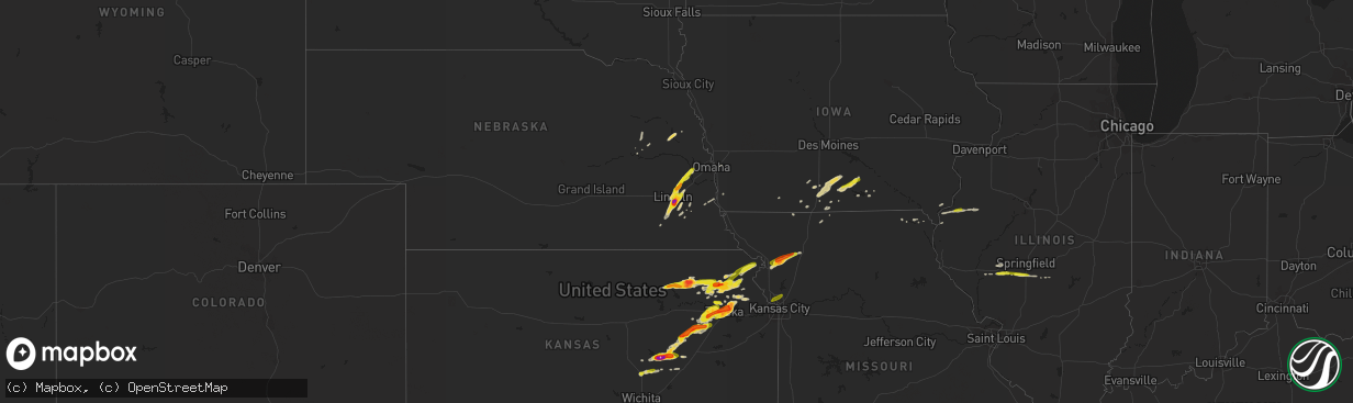 Hail map on April 11, 2020