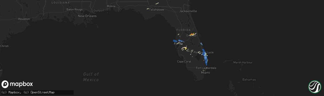 Hail map in Florida on April 11, 2021