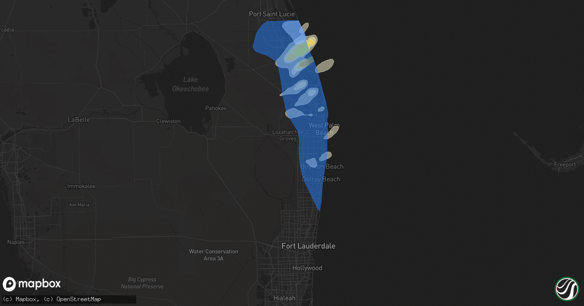 Hail map in Lake Worth, FL on April 11, 2021
