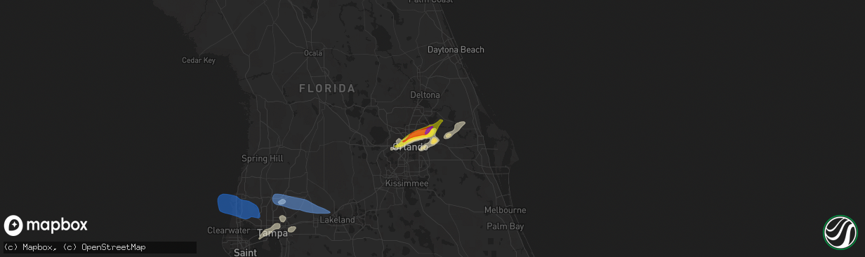 Hail map in Oviedo, FL on April 11, 2021