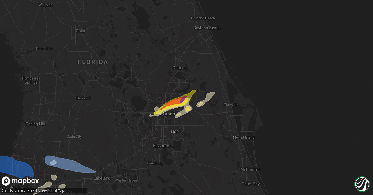 Hail map in Oviedo, FL on April 11, 2021