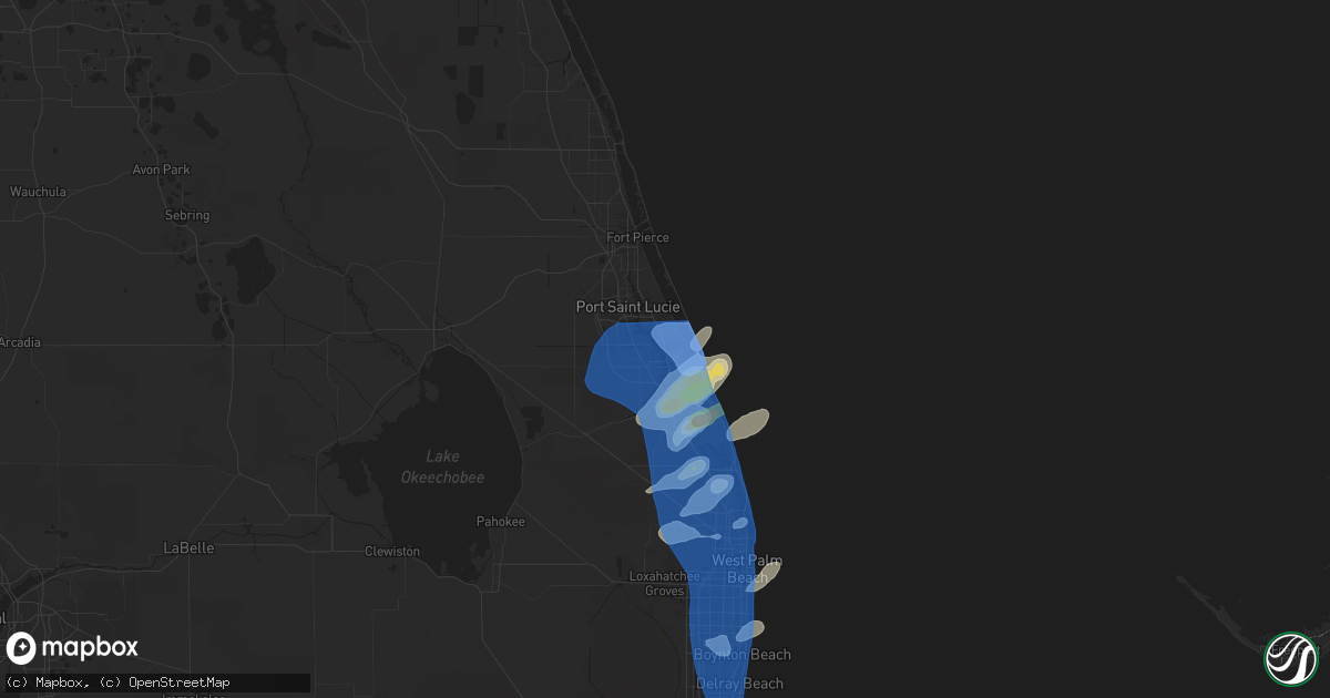 Hail map in Stuart, FL on April 11, 2021
