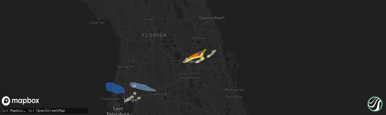 Hail map in Winter Park, FL on April 11, 2021