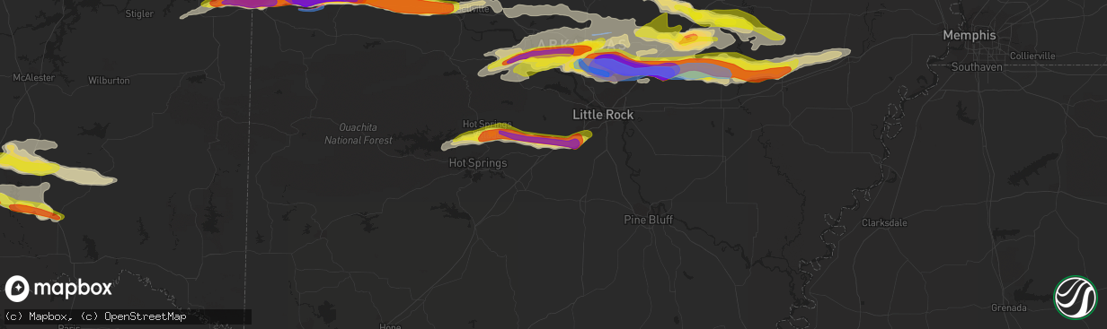 Hail map in Benton, AR on April 11, 2022