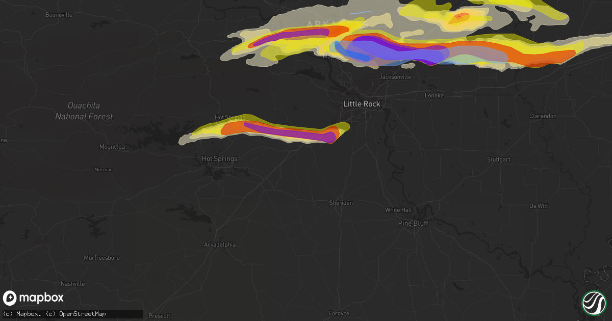Hail map in Benton, AR on April 11, 2022