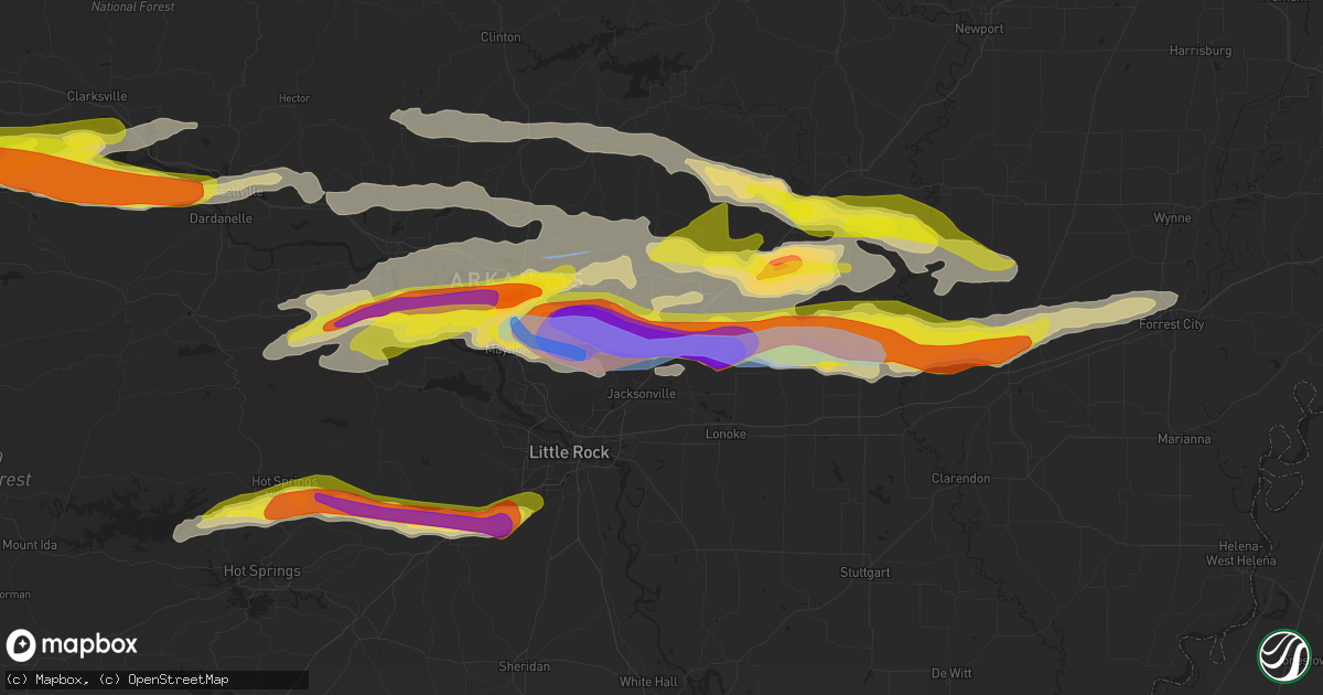 Hail map in Cabot, AR on April 11, 2022