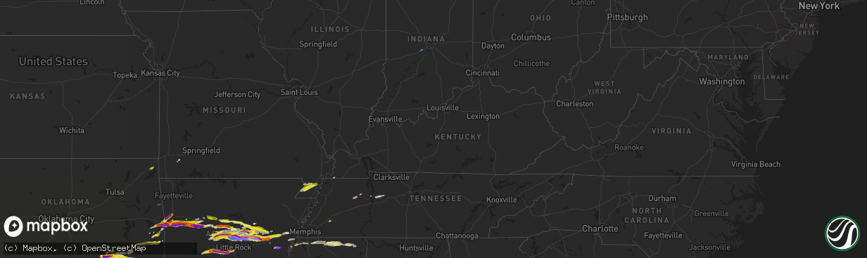 Hail map in Kentucky on April 11, 2022