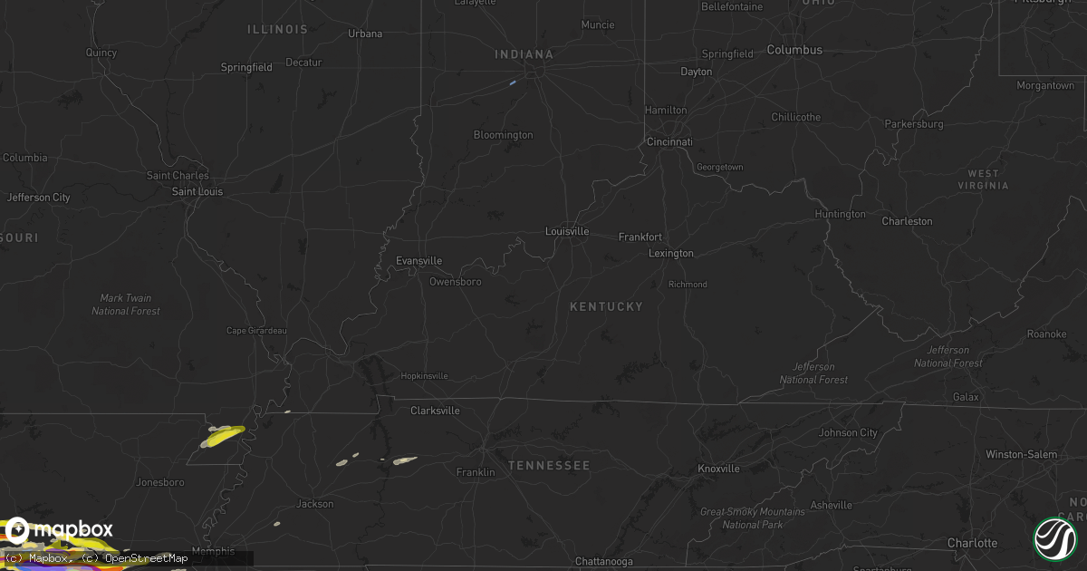 Hail map in Kentucky on April 11, 2022
