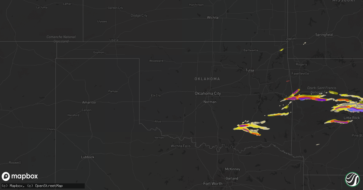 Hail map in Oklahoma on April 11, 2022