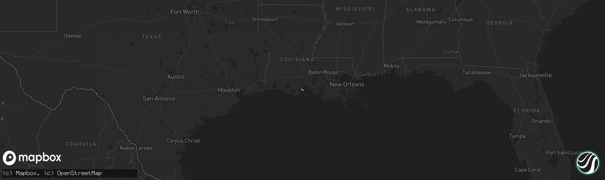 Hail map in Louisiana on April 11, 2023