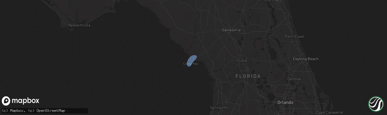 Hail map in Cedar Key, FL on April 11, 2024