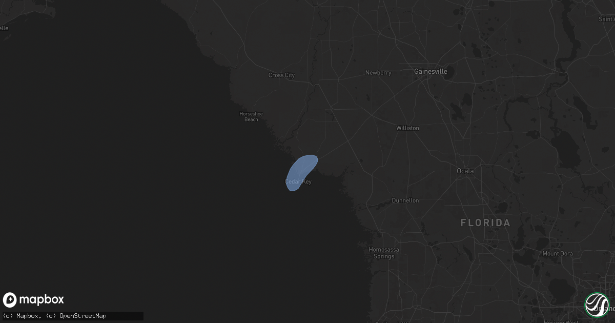 Hail map in Cedar Key, FL on April 11, 2024