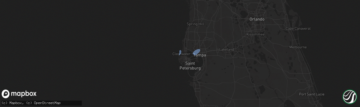 Hail map in Clearwater Beach, FL on April 11, 2024