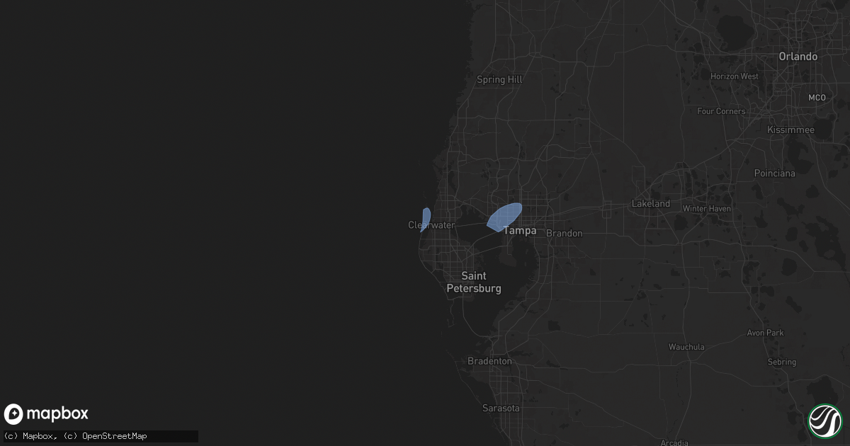 Hail map in Clearwater Beach, FL on April 11, 2024