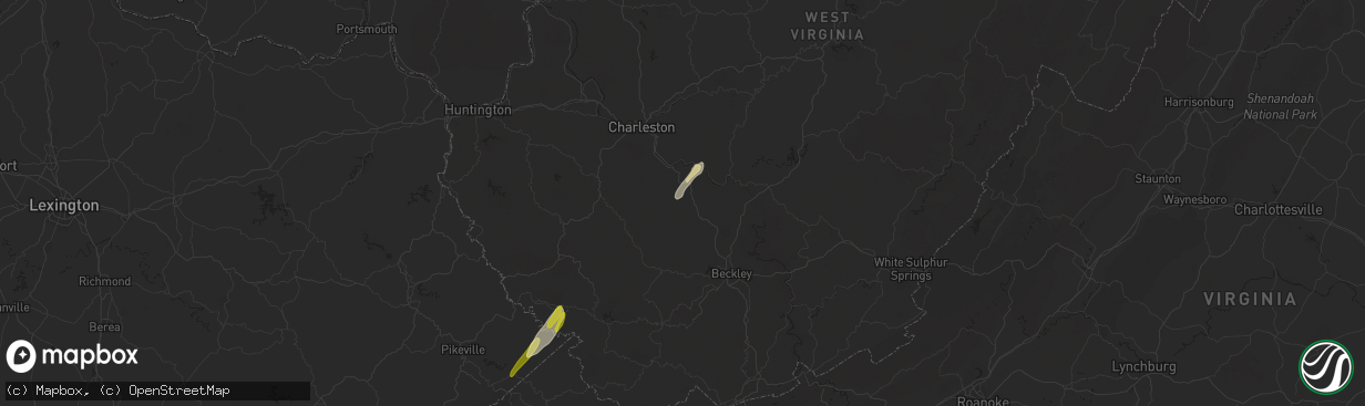 Hail map in Eskdale, WV on April 11, 2024