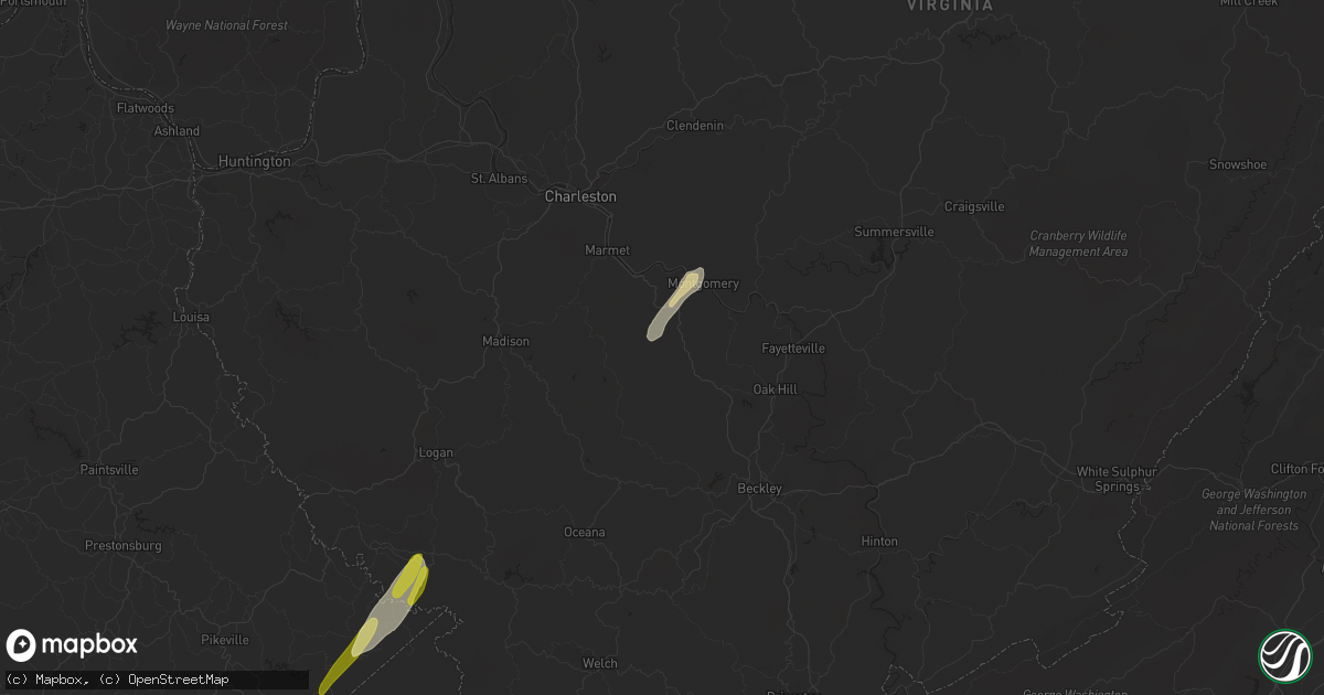 Hail map in Eskdale, WV on April 11, 2024