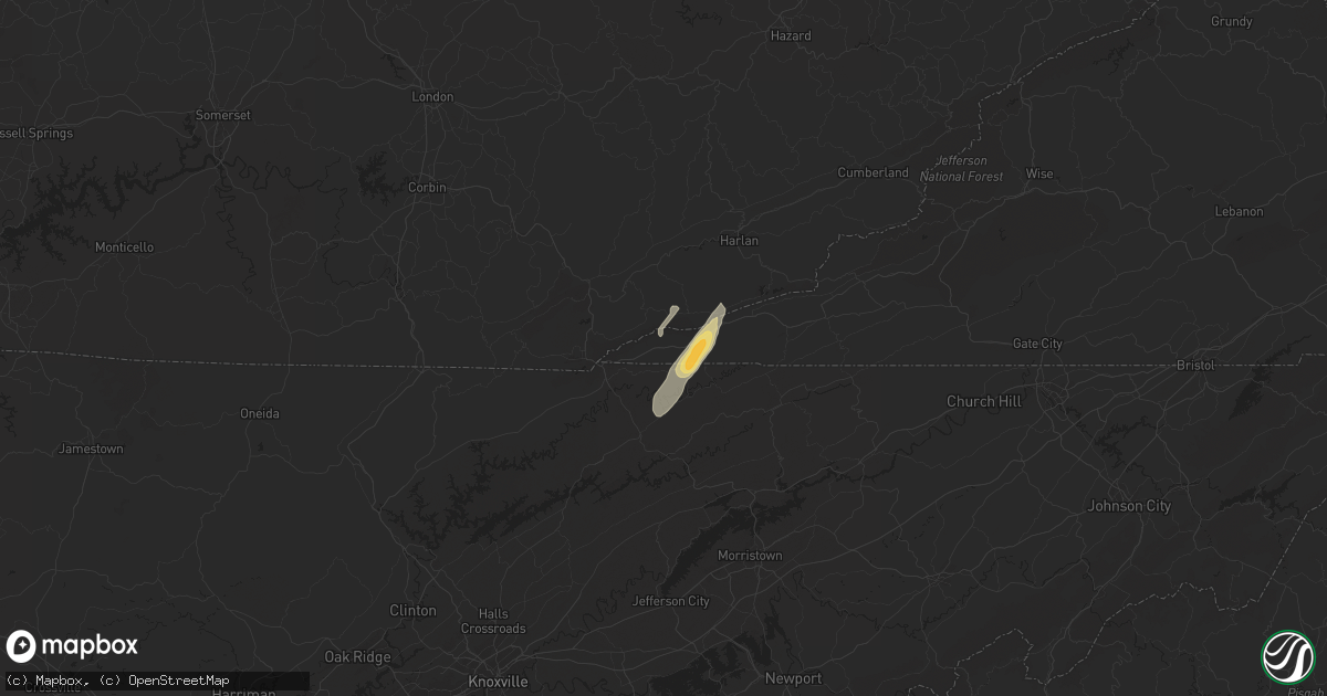 Hail map in Ewing, VA on April 11, 2024