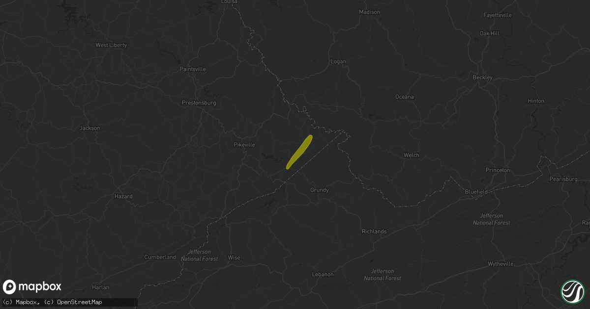 Hail map in Fedscreek, KY on April 11, 2024