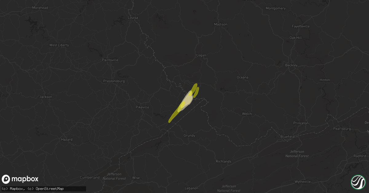 Hail map in Freeburn, KY on April 11, 2024