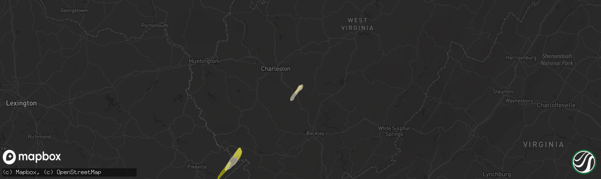 Hail map in Handley, WV on April 11, 2024