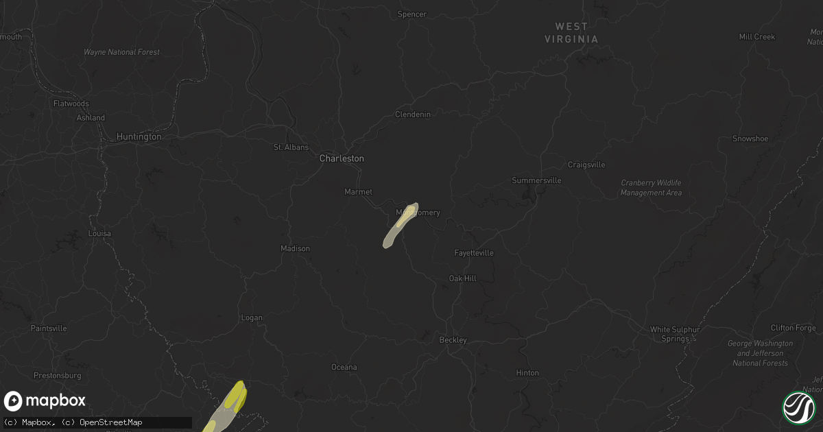 Hail map in Handley, WV on April 11, 2024