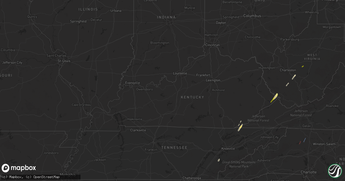 Hail map in Kentucky on April 11, 2024