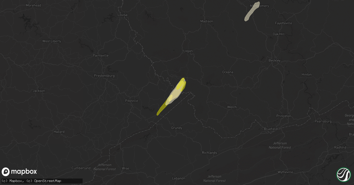 Hail map in Majestic, KY on April 11, 2024