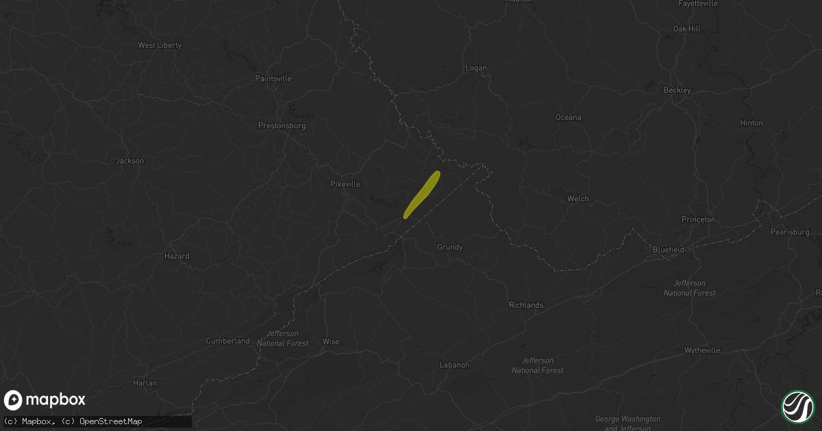 Hail map in Mouthcard, KY on April 11, 2024
