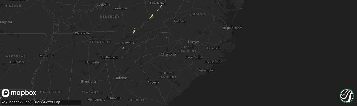 Hail map in North Carolina on April 11, 2024