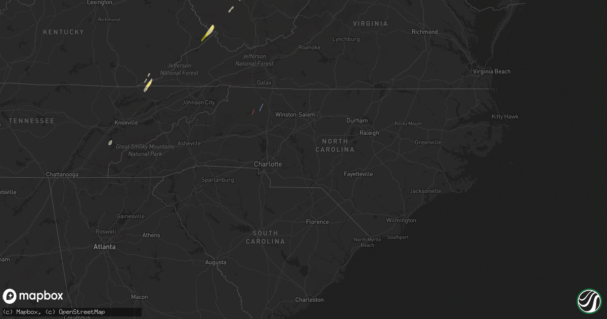 Hail map in North Carolina on April 11, 2024