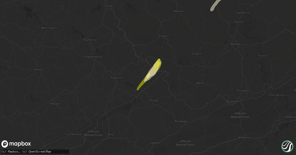 Hail map in Phelps, KY on April 11, 2024