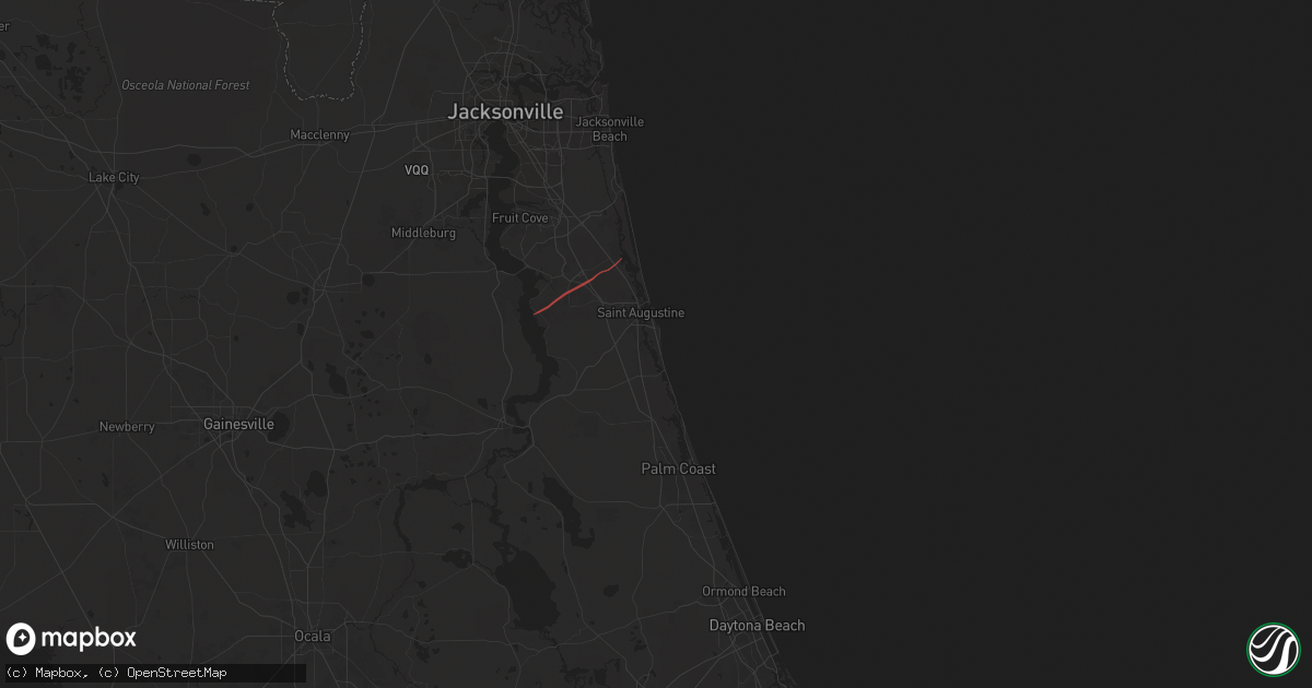 Hail map in Saint Augustine, FL on April 11, 2024