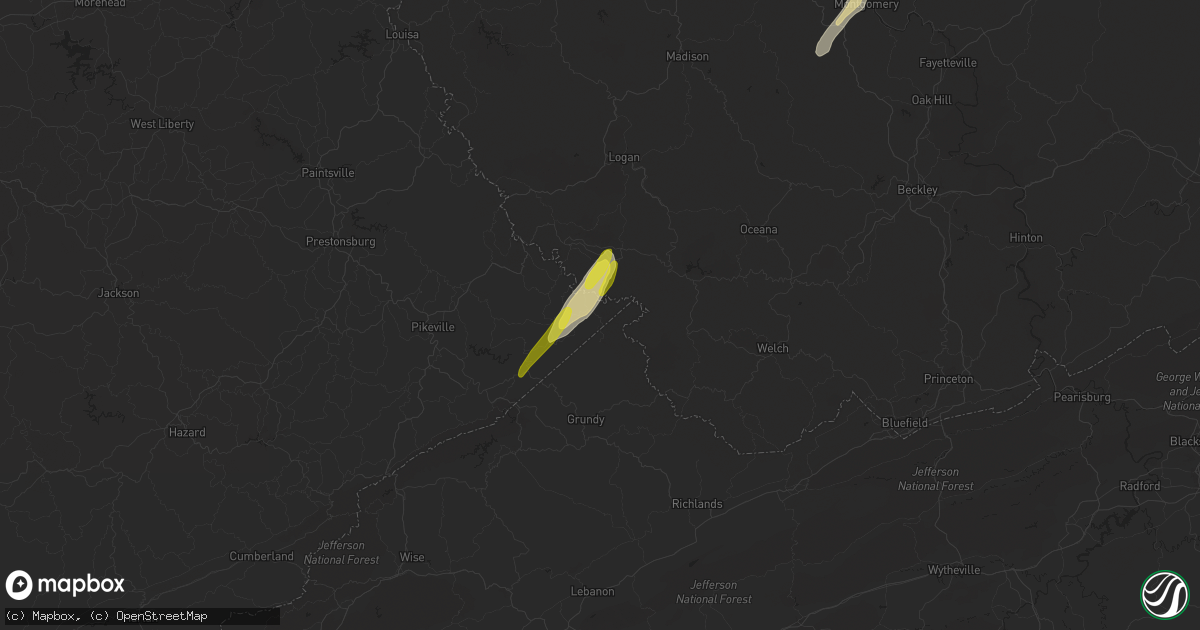 Hail map in Stopover, KY on April 11, 2024