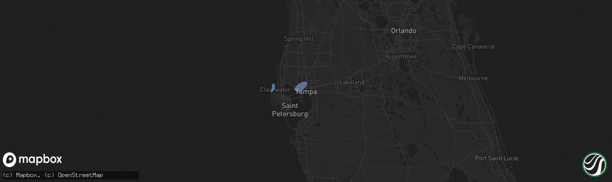 Hail map in Tampa, FL on April 11, 2024