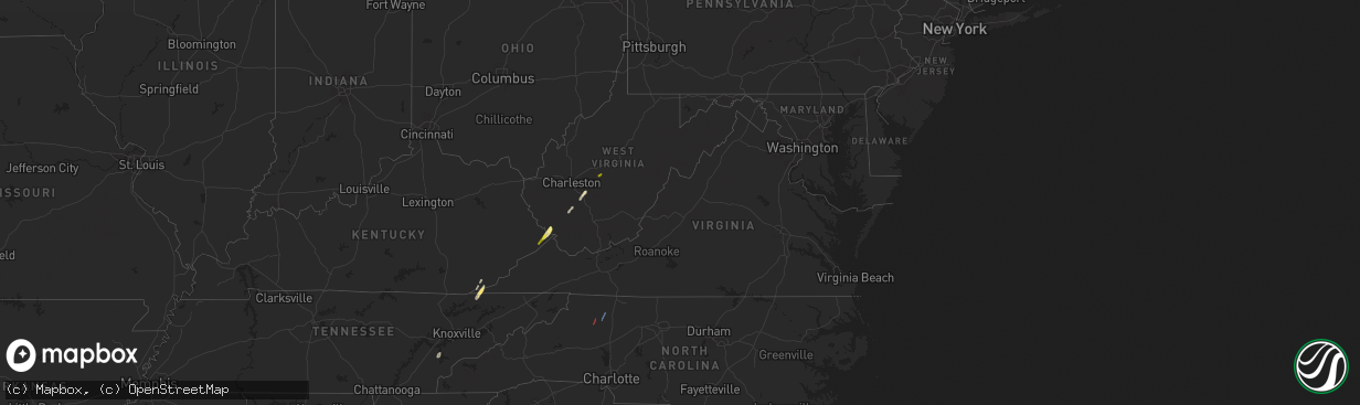 Hail map in Virginia on April 11, 2024
