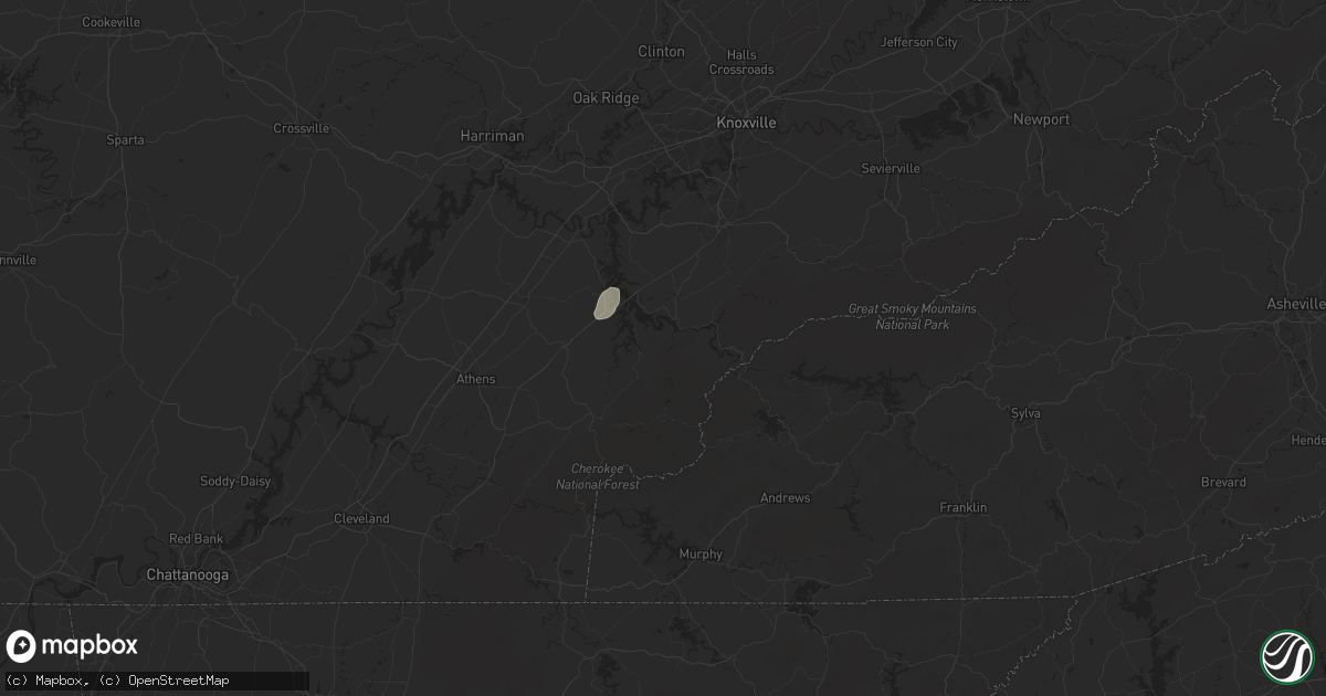 Hail map in Vonore, TN on April 11, 2024