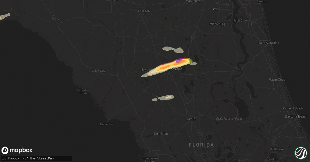 Hail map in Archer, FL on April 11, 2025