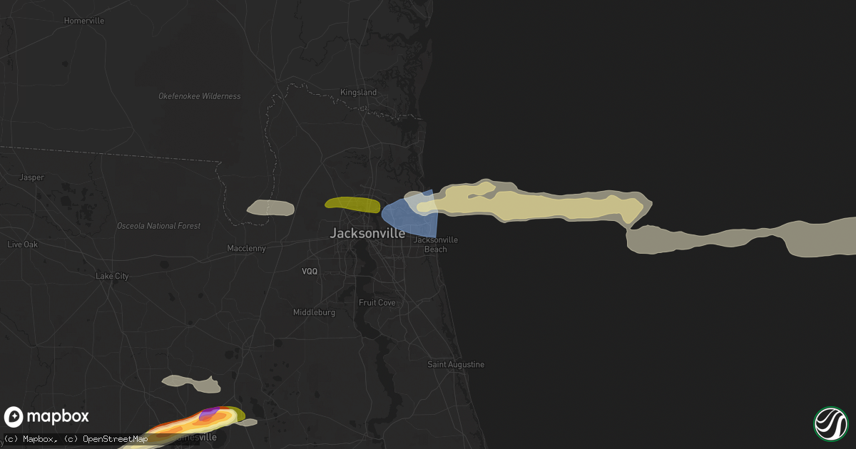 Hail map in Atlantic Beach, FL on April 11, 2025