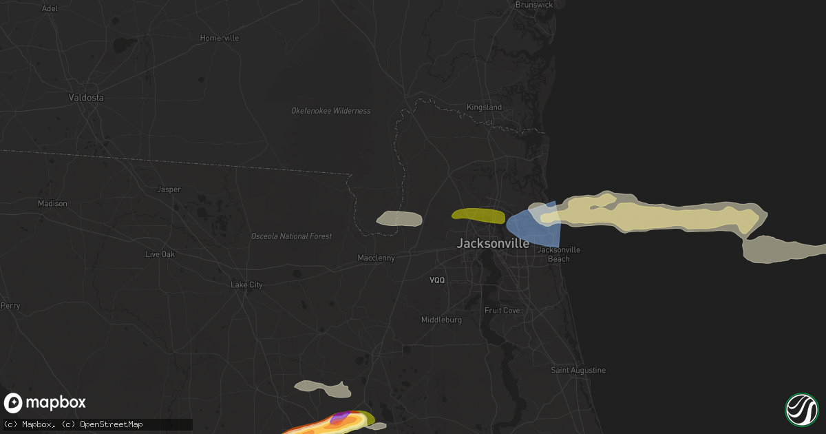 Hail map in Bryceville, FL on April 11, 2025