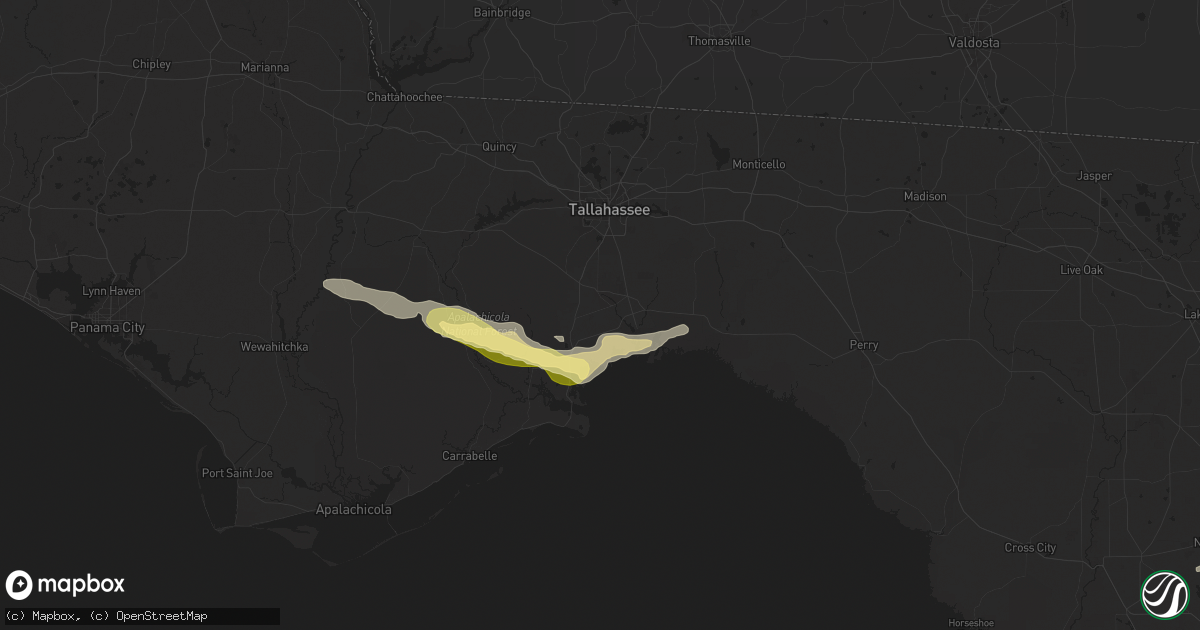 Hail map in Crawfordville, FL on April 11, 2025