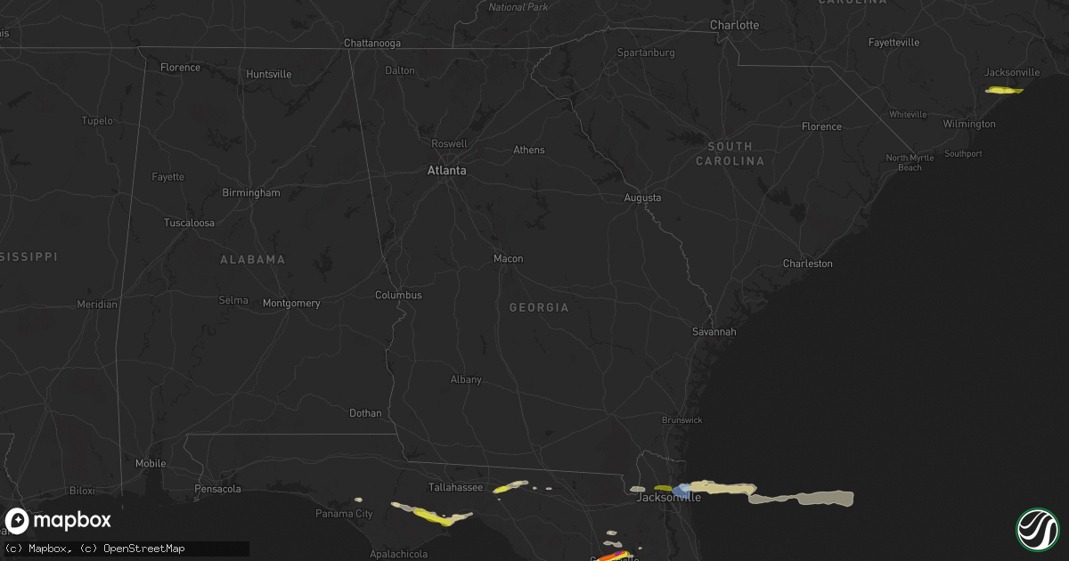 Hail map in Georgia on April 11, 2025